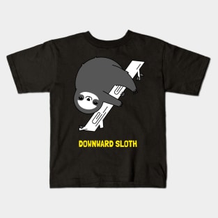 Downward Sloth Kids T-Shirt